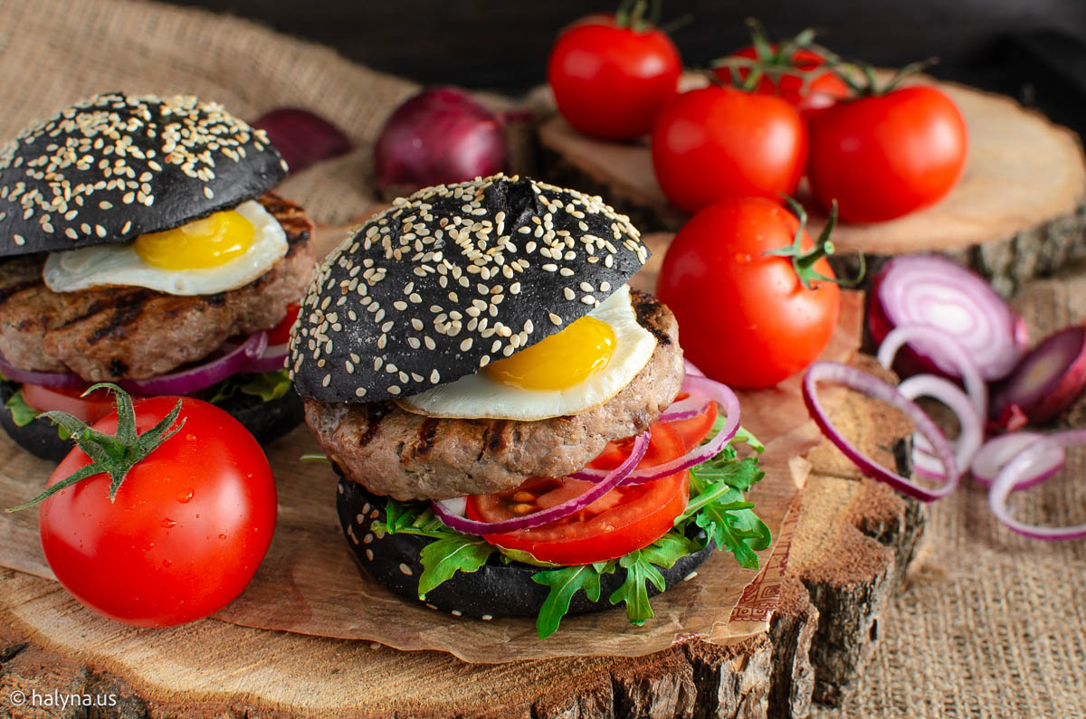 Squid Ink Burger Buns